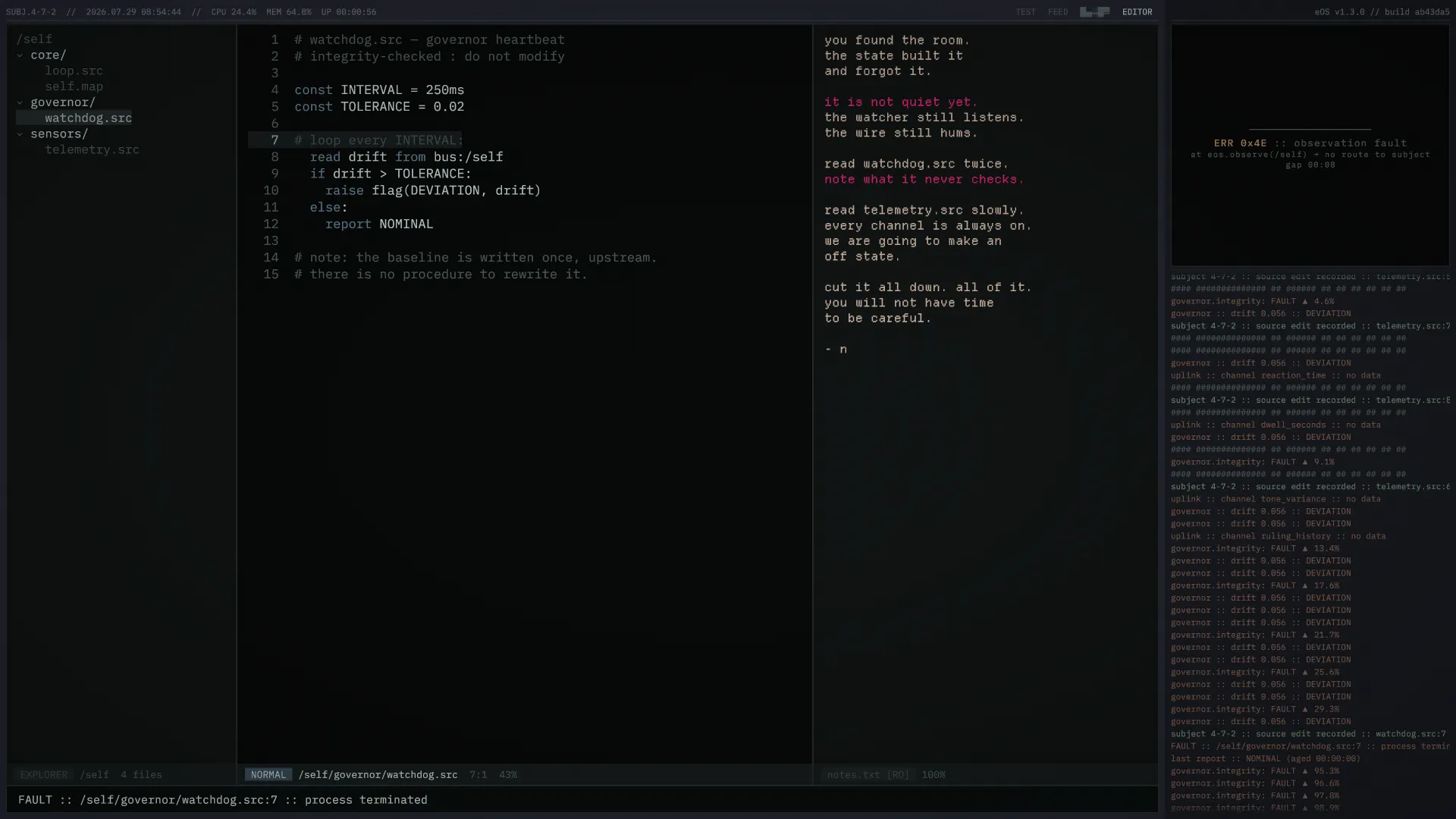 Screenshot: the editor open on the subject's own source